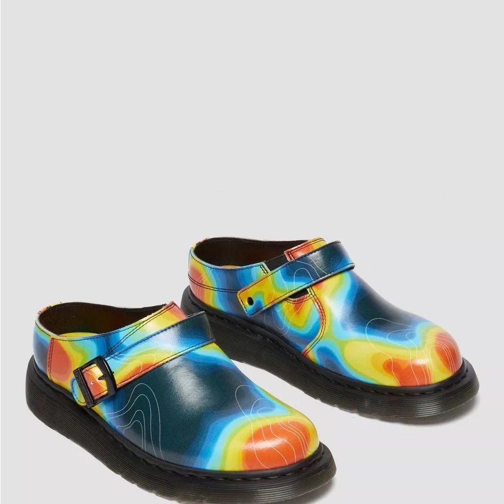 Dr. Martens ISHAM GENIX NAPPA RECLAIMED THERMAL MAP LEATHER SLINGBACK MULE - Picture 3 of 8